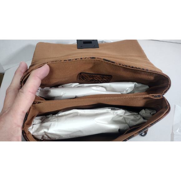 Nicole Miller Brown & Black Python Look Crossbody Handbag NWTS MSRP $60 - Picture 5 of 11